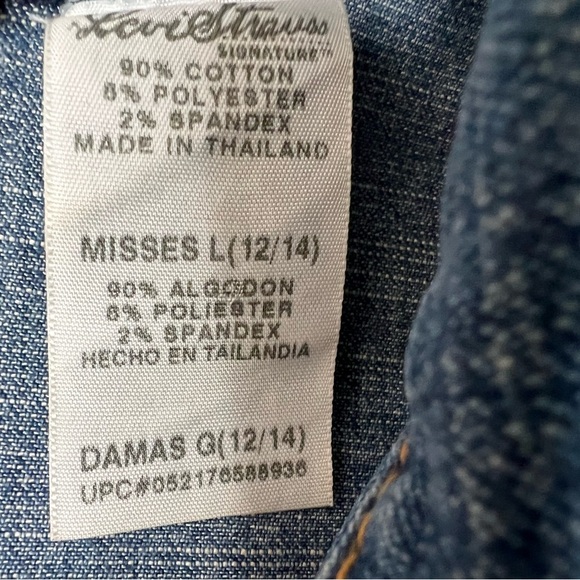 Levi’s Strauss Signature Blue Button-Up Denim Jacket Women’s Large 12 14.  816 - Picture 2 of 2